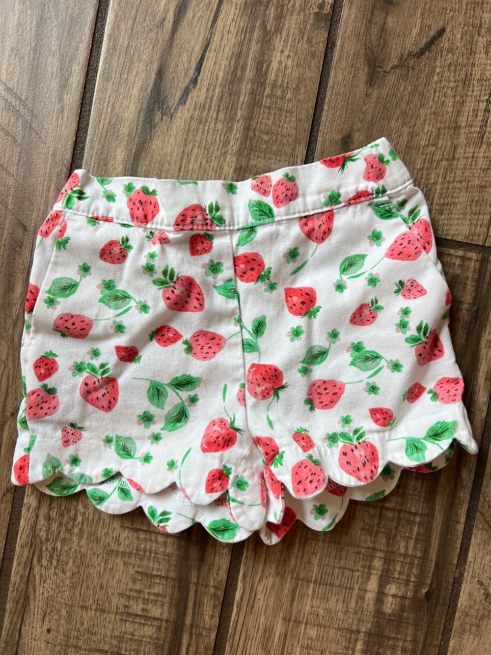 Crewcuts White Shorts with Red Strawberry Print